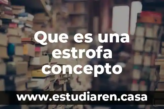 Que es una estrofa concepto
