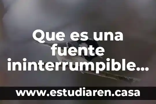 Que es una fuente de informacion estadistica directa 7 Que es una fuente ininterrumpible de energia