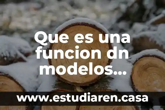 Que es una funcion dn modelos matematicas