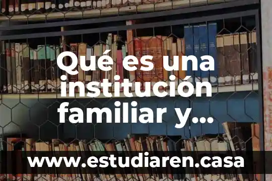 Qué es una institución familiar y económicas
