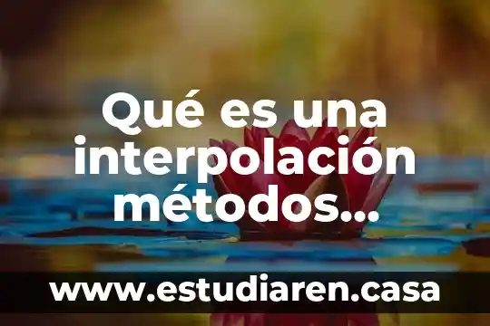 Qué es una interpolación métodos numéricos para ingenieros