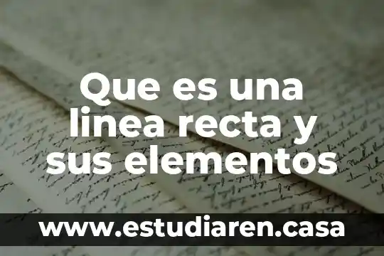Que es una linea recta y sus elementos