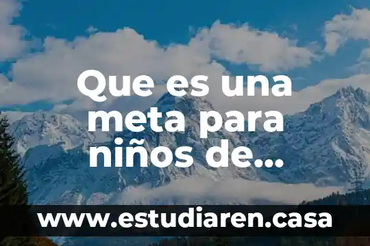 Que es una meta para niños de tercero de primaria