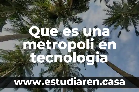 Para que es necesario la tecnología 7 Que es una metropoli en tecnologia