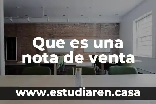 Que es una nota de venta