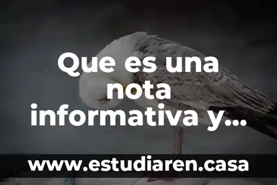 Que es una nota informativa y cómo son esos estructura