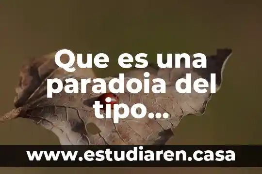 Que es una paradoia del tipo espontanea