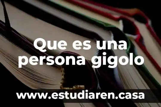 Que es una persona gigolo