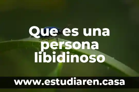 Que es una persona libidinoso