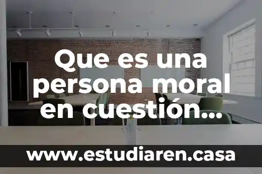 Que es una persona moral en cuestión mercantil