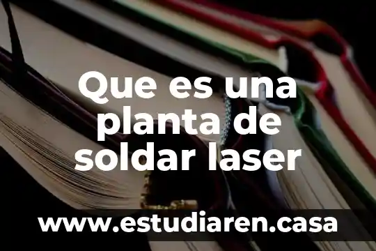 Que es de soldar libro 3 Que es una planta de soldar laser