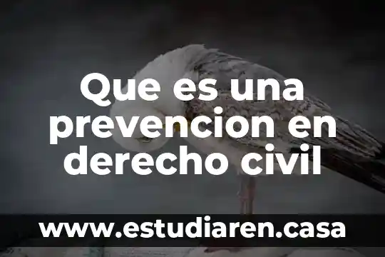 Que es una prevencion en derecho civil