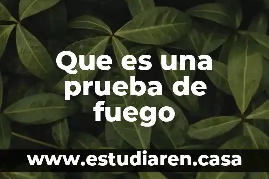 Que es una prueba de fuego