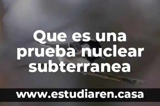 Que es una prueba nuclear subterranea
