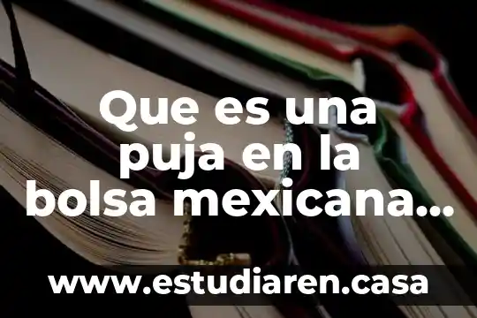 Que es una puja en la bolsa mexicana de valores