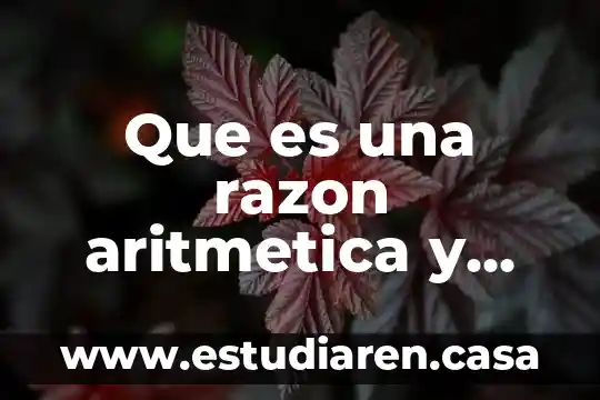 Que es una razon aritmetica y geometrica con ejemplos