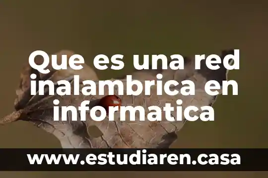 Que es una red inalambrica en informatica
