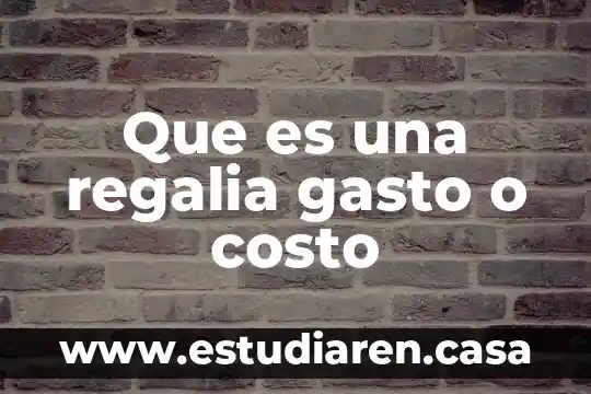 Que es costo isp 6 Que es una regalia gasto o costo