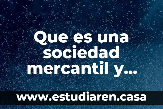 Que es una sociedad mercantil y cuantos tipos hay