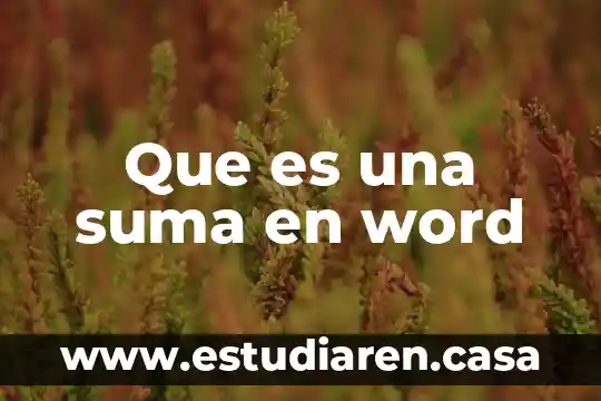Que es un retorno de carro atumatico en word 4 Que es una suma en word
