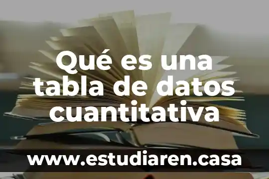 Qué es una tabla de datos cuantitativa