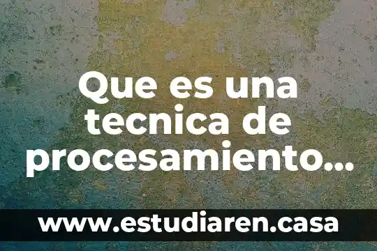 Que es una tecnica de procesamiento de datos