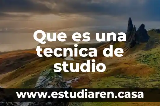 Que es una tecnica de studio