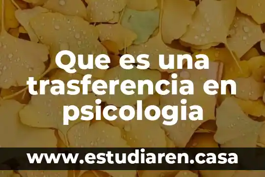Que es una trasferencia en psicologia