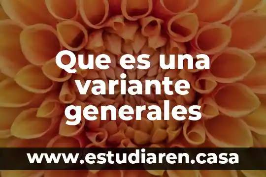 Conceptos generales que es 6 Que es una variante generales
