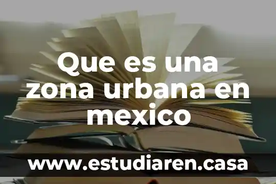 Que es una zona urbana en mexico