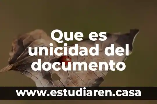 Que es unicidad del documento
