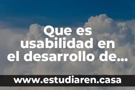 Que es usabilidad en el desarrollo de software