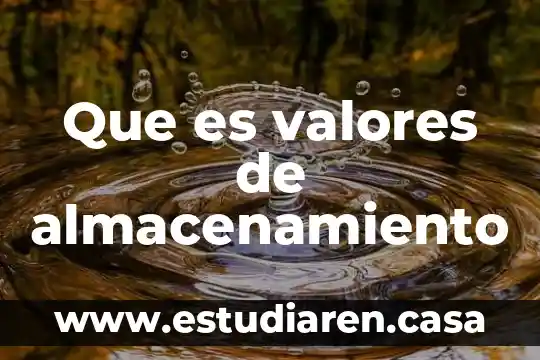 Que es valores etica 3 Que es valores de almacenamiento