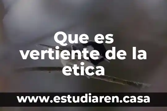 Que es vertiente de la etica