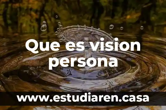Que es vision persona