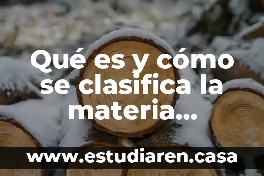 Que es la aprehensión en la materia de historia 3 Qué es y cómo se clasifica la materia química