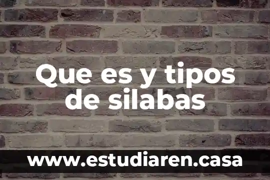Que es y tipos de silabas