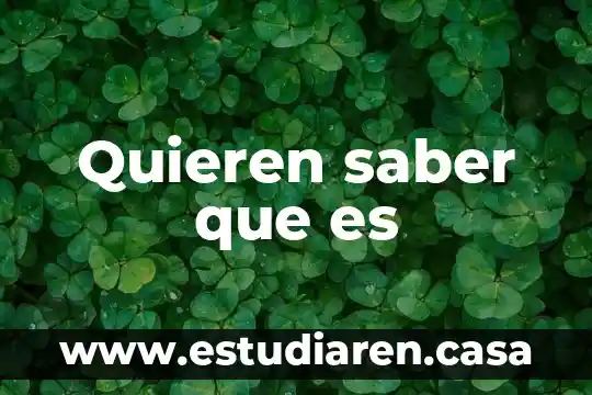 Quieren saber que es