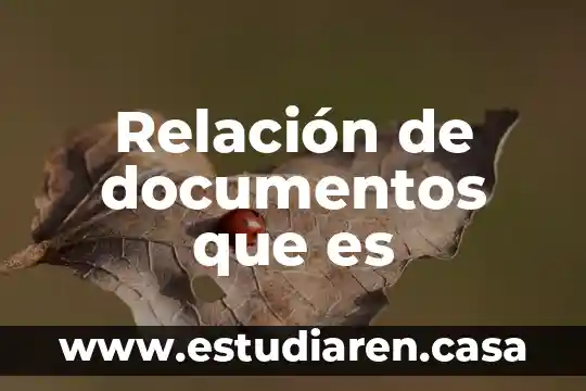 Relación de documentos que es