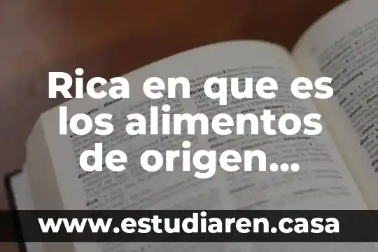 Rica en que es los alimentos de origen animal