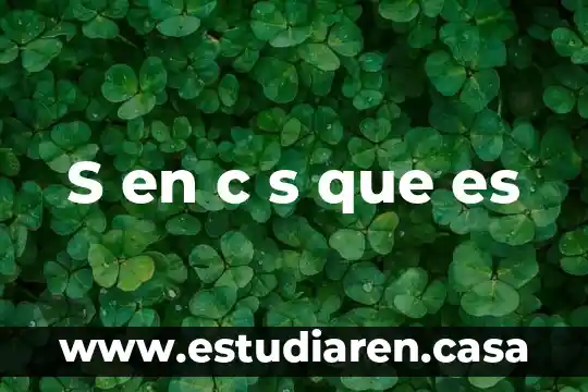 S en c s que es