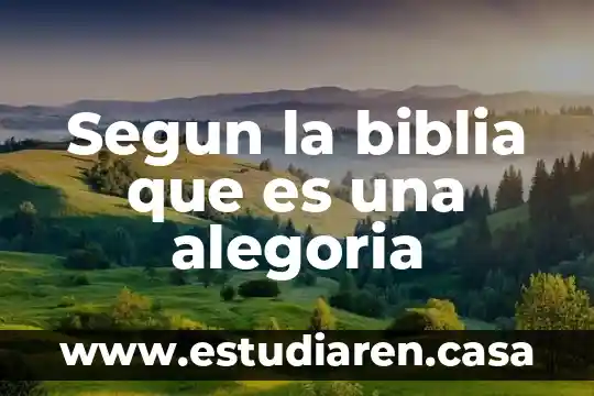 Segun la biblia que es una alegoria