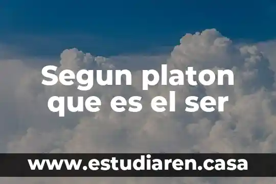 Segun platon que es el ser