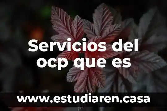 Servicios del ocp que es