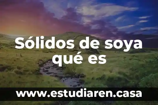 Qué es el desequilibrio de articulaciones 7 Sólidos de soya qué es