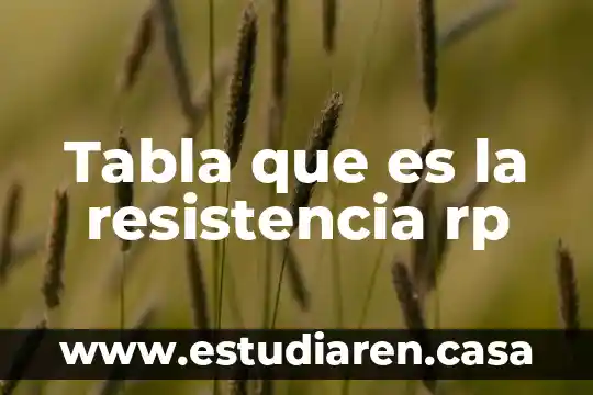 Tabla que es la resistencia rp