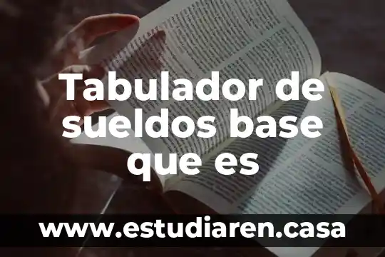 Que es un tabulador de sueldos ejemplo 4 Tabulador de sueldos base que es
