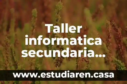 Taller informatica secundaria mexico que es