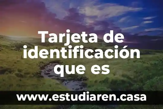 Tarjeta de identificación que es