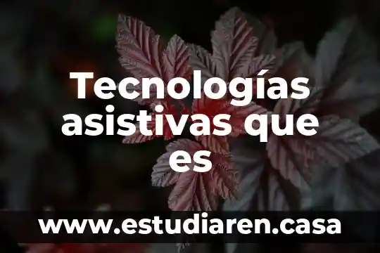 Tecnologías de Información que es un TEC 6 Tecnologías asistivas que es